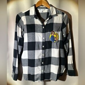 Rosie the Riveter Embroidered Buffalo Plaid Flannel